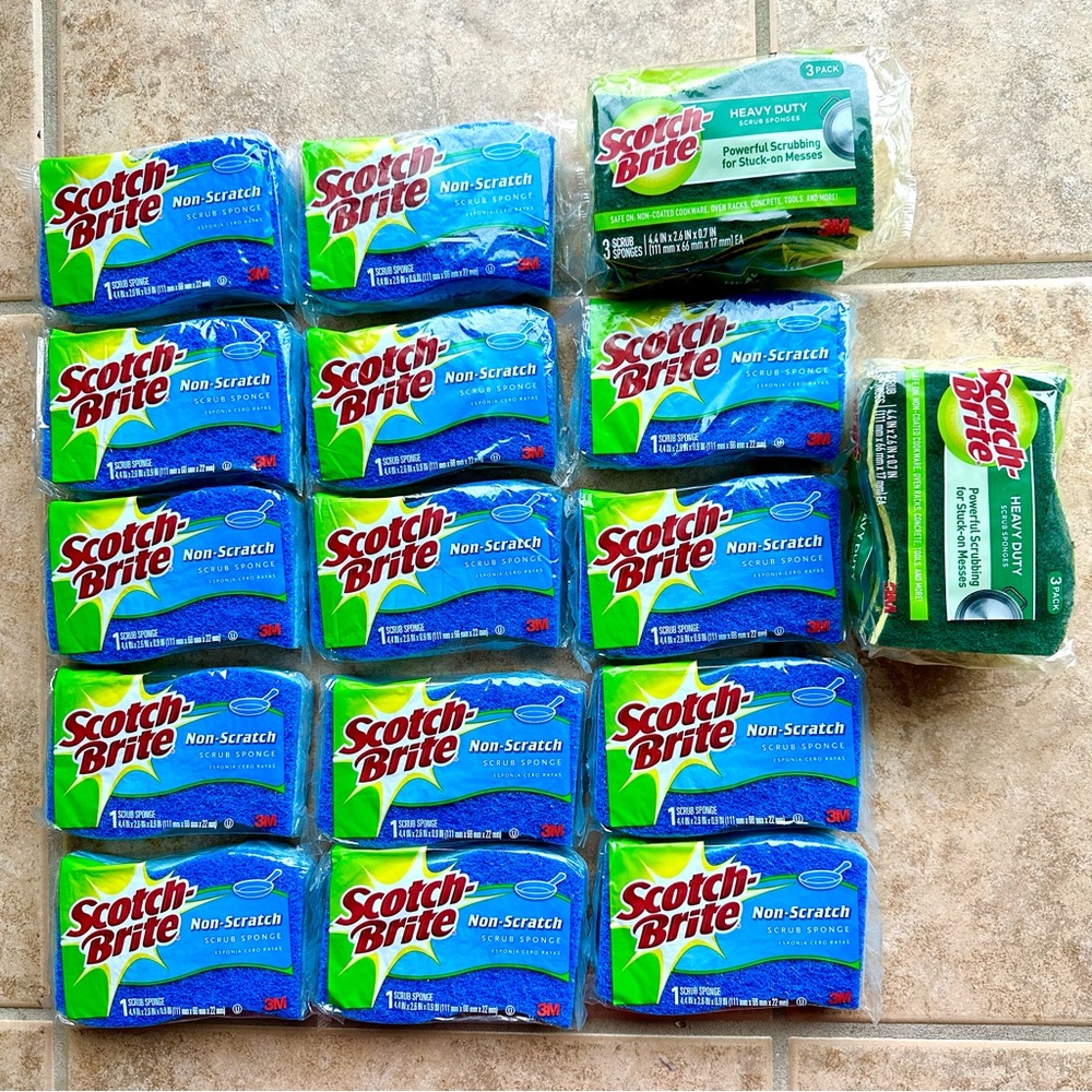 (20) Scotch-Brite Non Scratch & Heavy Duty Scrub Sponges New!